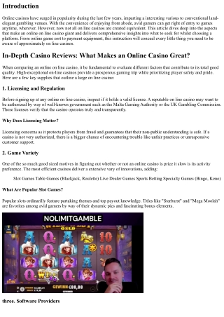 In-Depth Casino Reviews: What Makes an Online Casino Great?