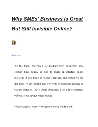 Why SMEs’ Business Is Great But Still Invisible Online