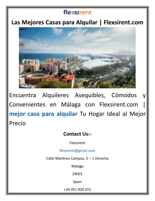 Las Mejores Casas para Alquilar  Flexsirent
