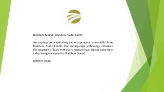 Rainbow Sound | Rainbow Audio Gmbh