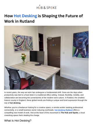 How Hot Desking is Shaping the Future of Work in Rutland