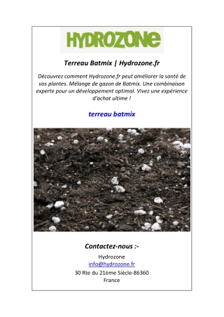 Terreau Batmix Hydrozone.fr