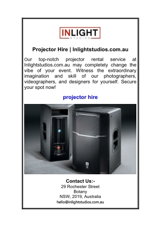 Projector Hire | Inlightstudios.com.au
