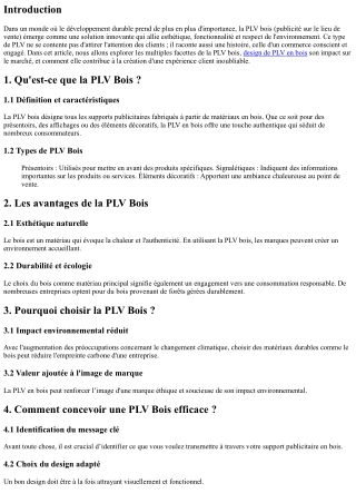 PLV Bois : L'harmonie entre nature et commerce