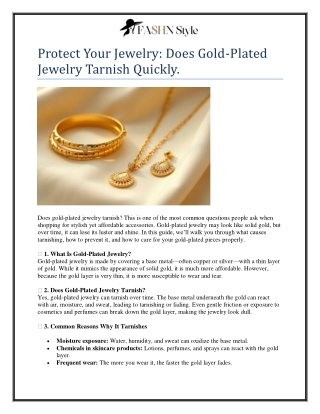 Protect Your Jewelry  Does Gold-Plated Jewelry Tarnish Quickly