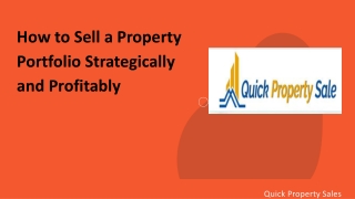 How to Sell a Property Portfolio Strategically and Profitably