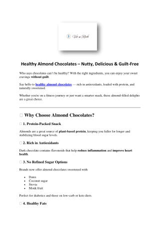 Healthy Almond Chocolates – Nutty, Delicious & Guilt-Free