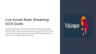 Live Aussie Rules Streaming