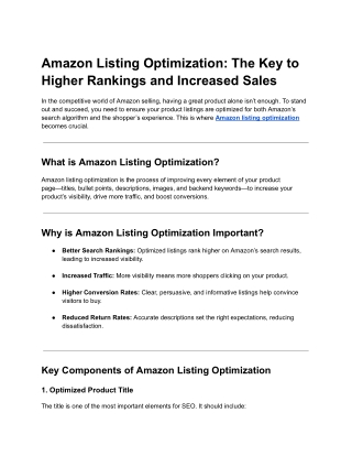 amazon listing optimization the key to higher