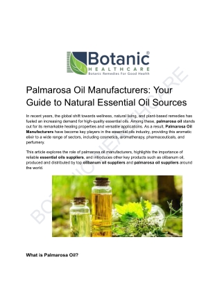 Palmarosa Oil Manufacturers_ Your Guide to Natural Essential Oil Sources (1)