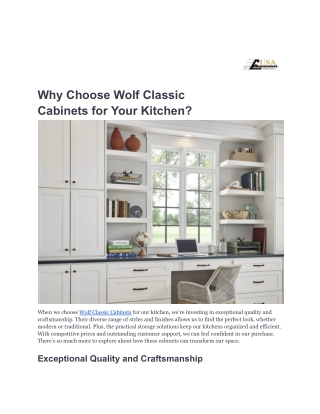 Why Choose Wolf Classic Cabinets for Your Kitchen_