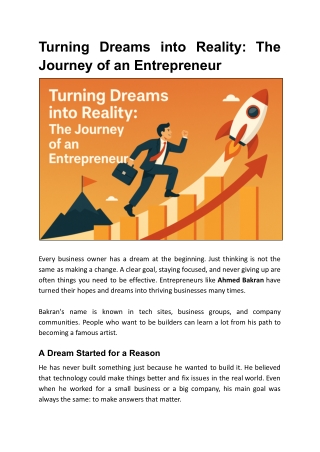 Turning Dreams into Reality_ The Journey of an Entrepreneur