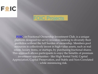 FOIC Projects