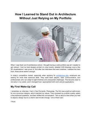 Tier 2 _ TCBP _ How I Learned to Stand Out in Architecture Without Just Relying on My Portfolio