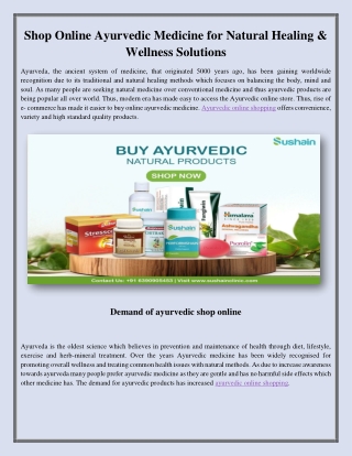 Ayurvedic Online Shopping – Buy Authentic Herbal Medicines & Wellness Products