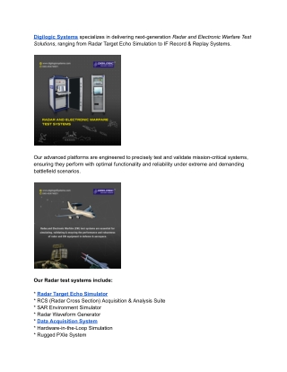 Radar and Electronic Warfare Test Solutions_Digilogic Systems