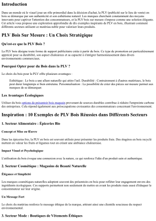Inspiration : 10 exemples de PLV bois réussies dans différents secteurs