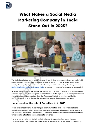What Makes a Social Media Marketing Company India Stand Out in 2025_