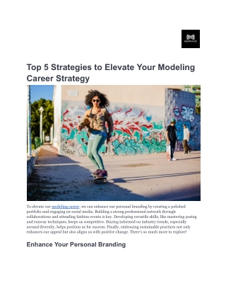 Top 5 Strategies to Elevate Your Modeling Career Strategy