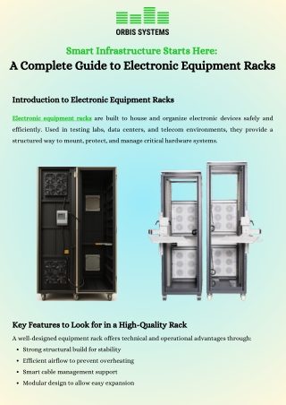 Smart Infrastructure Starts Here  A Complete Guide to Electronic Equipment Racks