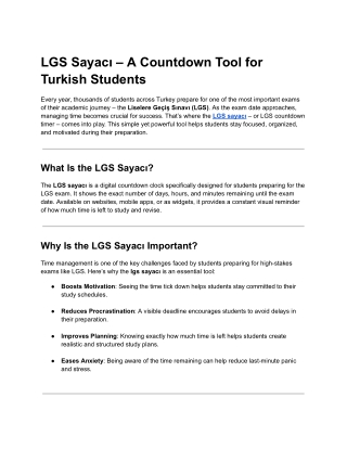 lgs sayac a countdown tool for turkish students
