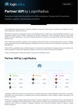 Scalable Partner IAM Solutions Powered by LoginRadius