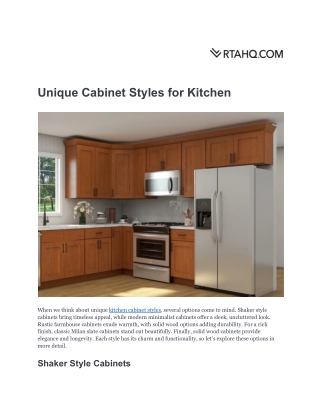 Unique Cabinet Styles for Kitchen