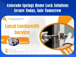 Colorado Springs Home Lock Solutions Secure Today, Safe Tomorrow