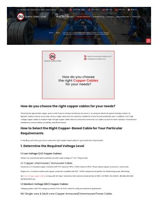 How do you choose the right copper cables for your needs