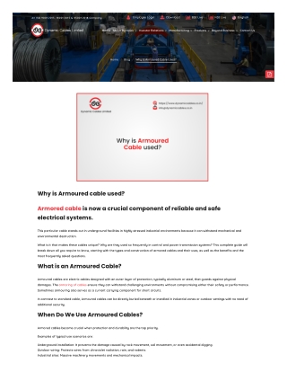 Why is Armoured cable used