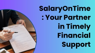 SalaryOnTime Your Partner in Timely Financial Support