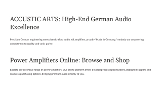 ACCUSTIC-ARTS-High-End-German-Audio-Excellence