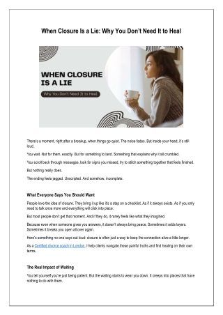 When Closure Is a Lie: Why You Don’t Need It to Heal