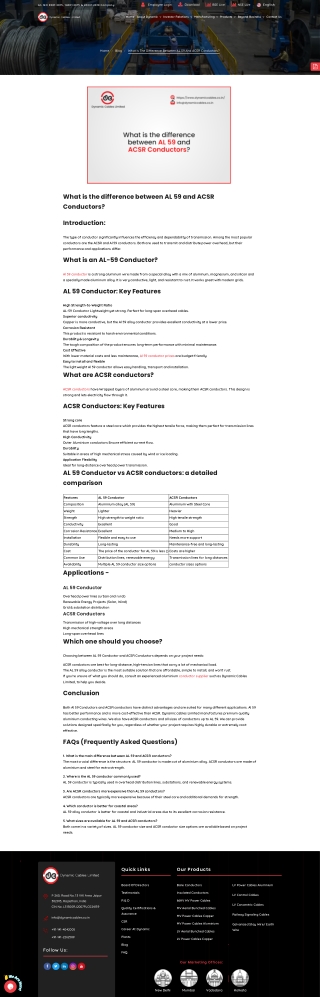 What is the difference between AL 59 and ACSR conductors