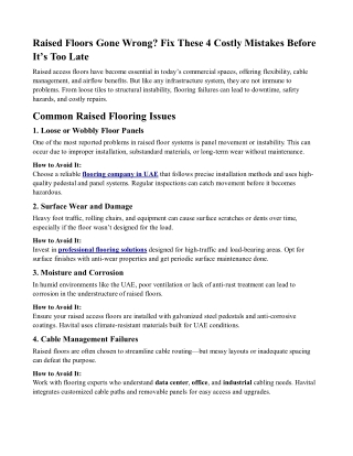 Raised Floors Gone Wrong? Fix These 4 Costly Mistakes Before It’s Too Late
