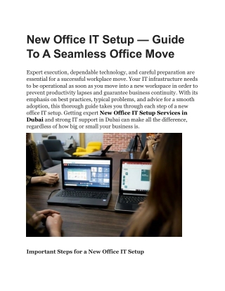 New Office IT Setup — Guide To A Seamless Office Move