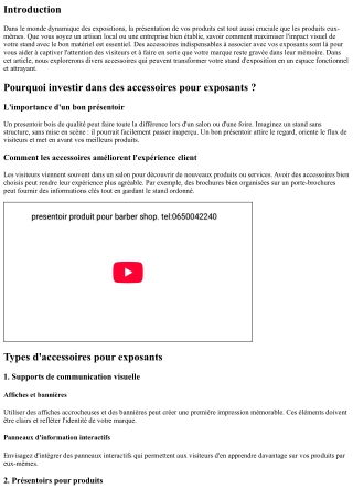 Des accessoires indispensables à associer avec vos exposants.