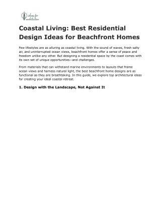 Coastal Living_ Best Residential Design Ideas for Beachfront Homes