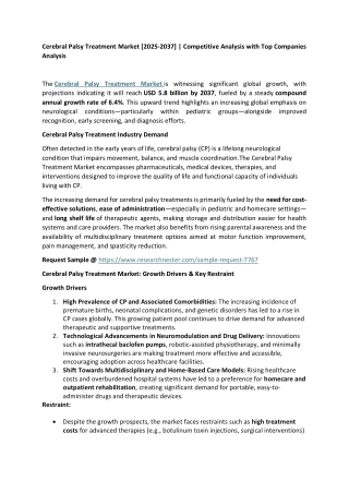 Cerebral Palsy Treatment Market
