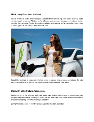 How to Plan for Scalable EV Charger Installation