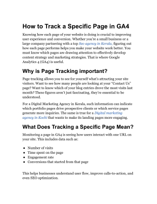 How to Track a Specific Page in GA4