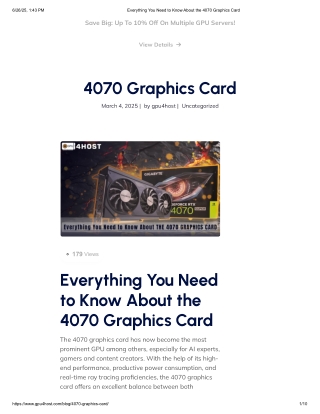 Everything You Need to Know About the 4070 Graphics Card