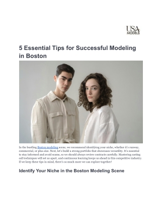 5 Essential Tips for Successful Modeling in Boston