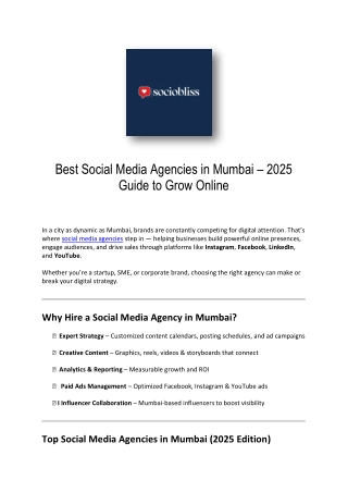 Best Social Media Agencies in Mumbai
