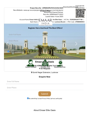 Emaar Elite Oasis - Luxurious 3 & 4 BHK Apartments Lucknow