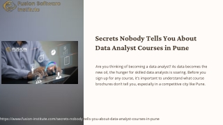 Secrets Nobody Tells You About Data Analyst Courses in Pune