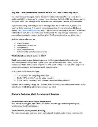 Why Web3 Development is the Smartest Move in 2025 - Are You Building for It