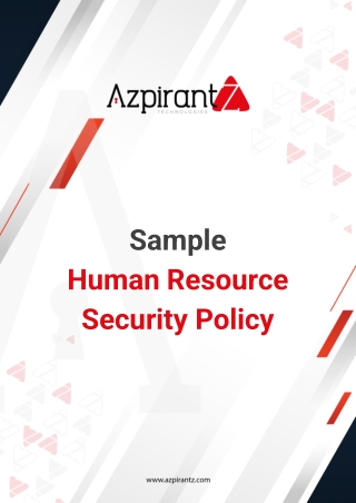 [FREE RESOURCE] Sample Human Resource Security Policy Template