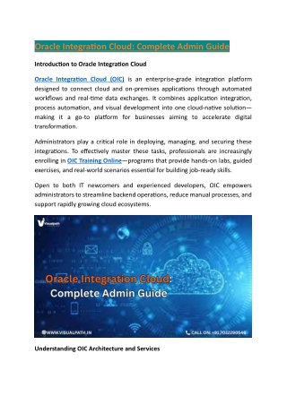 OIC Training Online - Oracle Integration Cloud Course
