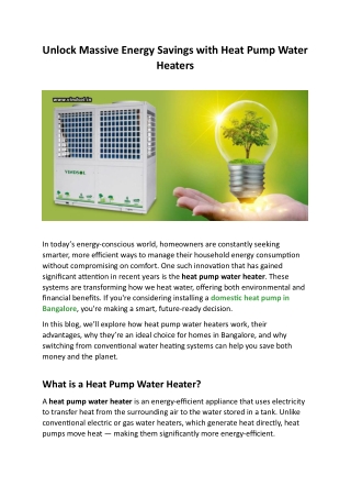 Unlock Massive Energy Savings with Heat Pump Water Heaters